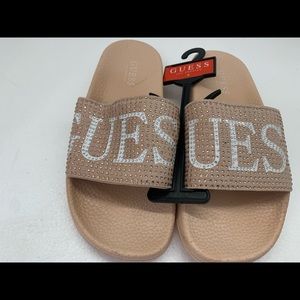 NEW 6 M GUESS  RHINESTONE BLUSH  SLIDES